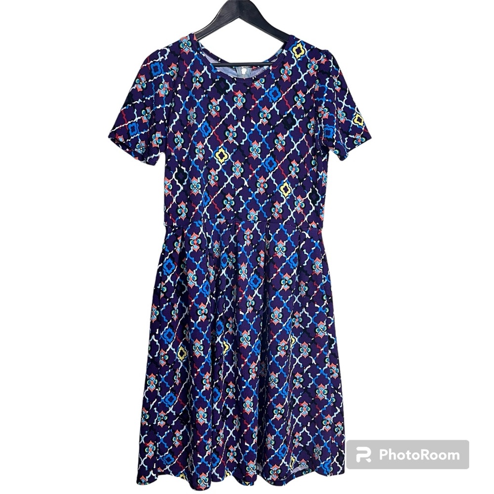 LuLaRoe Amelia Dress - Fit and Flare Short Sleeve